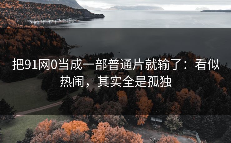 把91网0当成一部普通片就输了：看似热闹，其实全是孤独  第1张