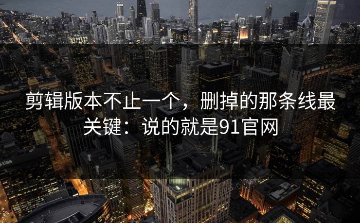 剪辑版本不止一个，删掉的那条线最关键：说的就是91官网  第1张