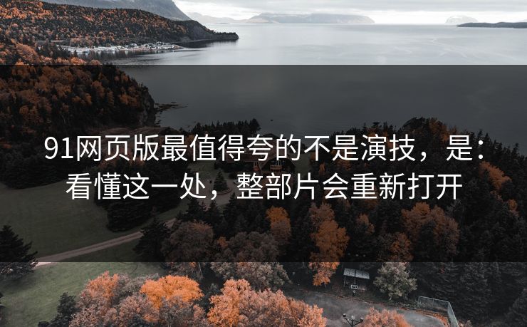91网页版最值得夸的不是演技，是：看懂这一处，整部片会重新打开