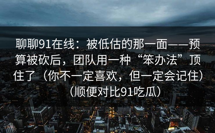 聊聊91在线:被低估的那一面——预算被砍后,团队用一种“笨办法”顶住了(你不一定喜欢,但一定会记住)(顺便对比91吃瓜) 第1张 聊聊91在线:被低估的那一面——预算被砍后,团队用一种“笨办法”顶住了(你不一定喜欢,但一定会记住)(顺便对比91吃瓜) 第1张